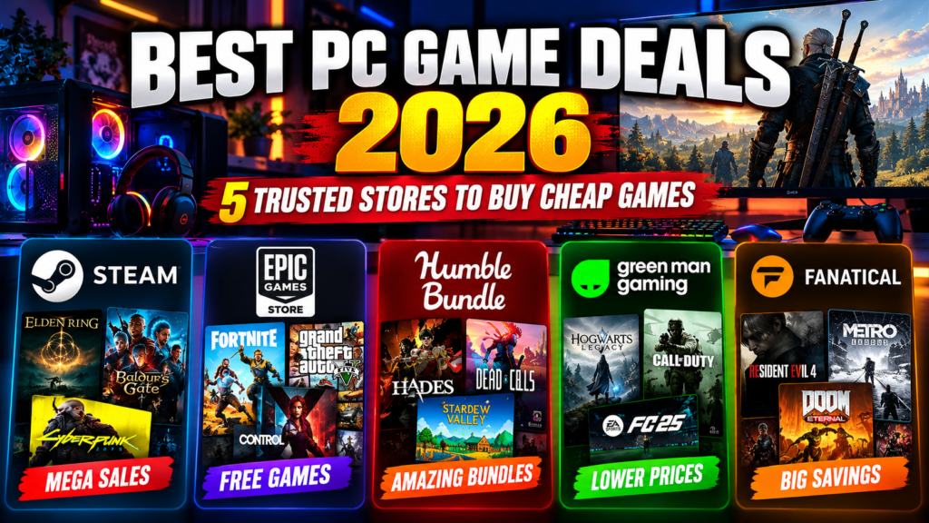 Best PC game deals from Steam Epic Games Humble Bundle Green Man Gaming and Fanatical
