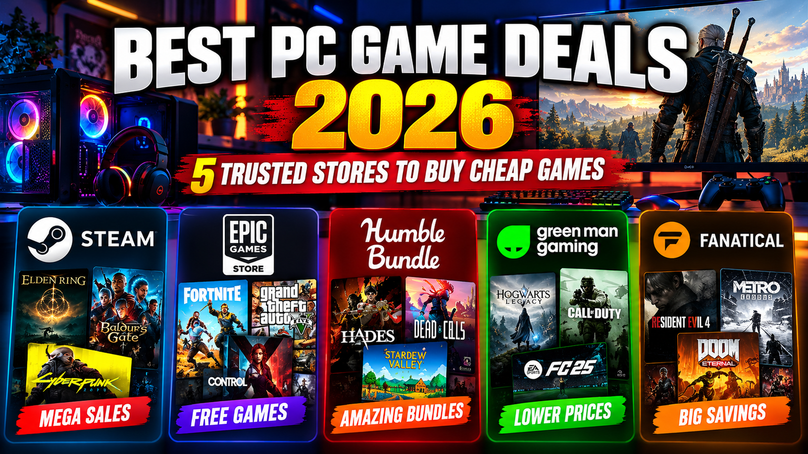 Best PC Game Deals (2026): Where to Buy Games for Less