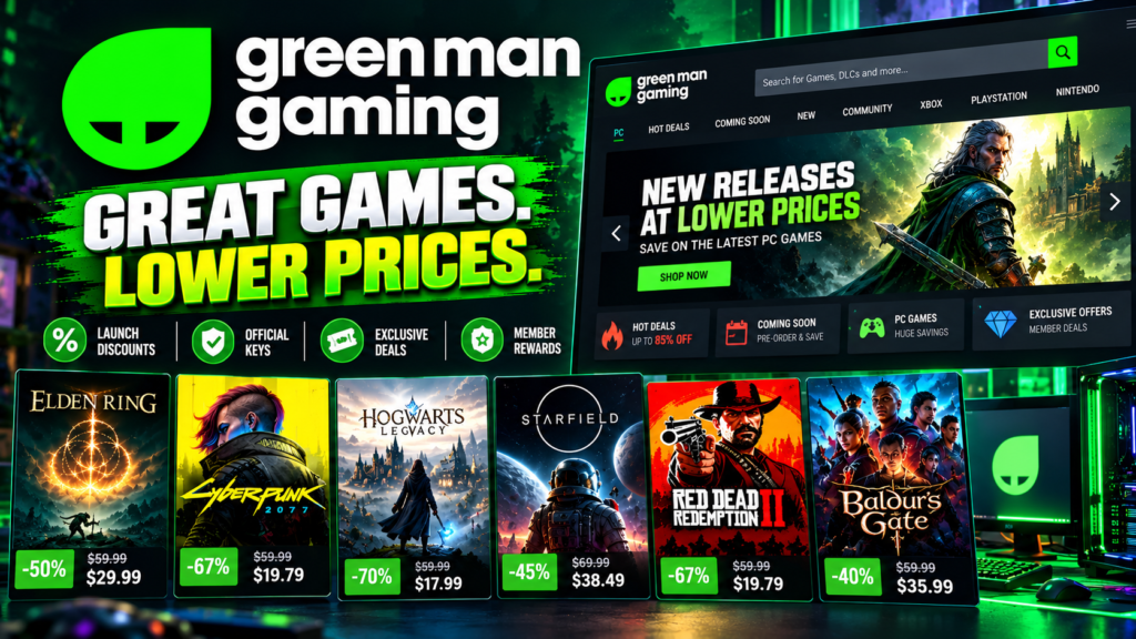 Green Man Gaming official PC game discounts and launch offers
