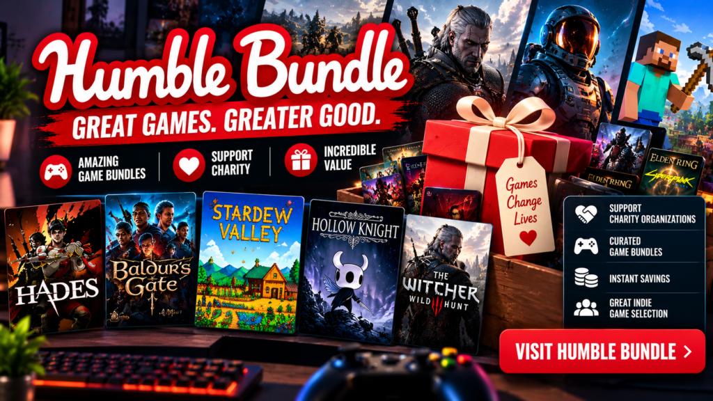 Humble Bundle game bundles supporting charity with discounted official PC game keys