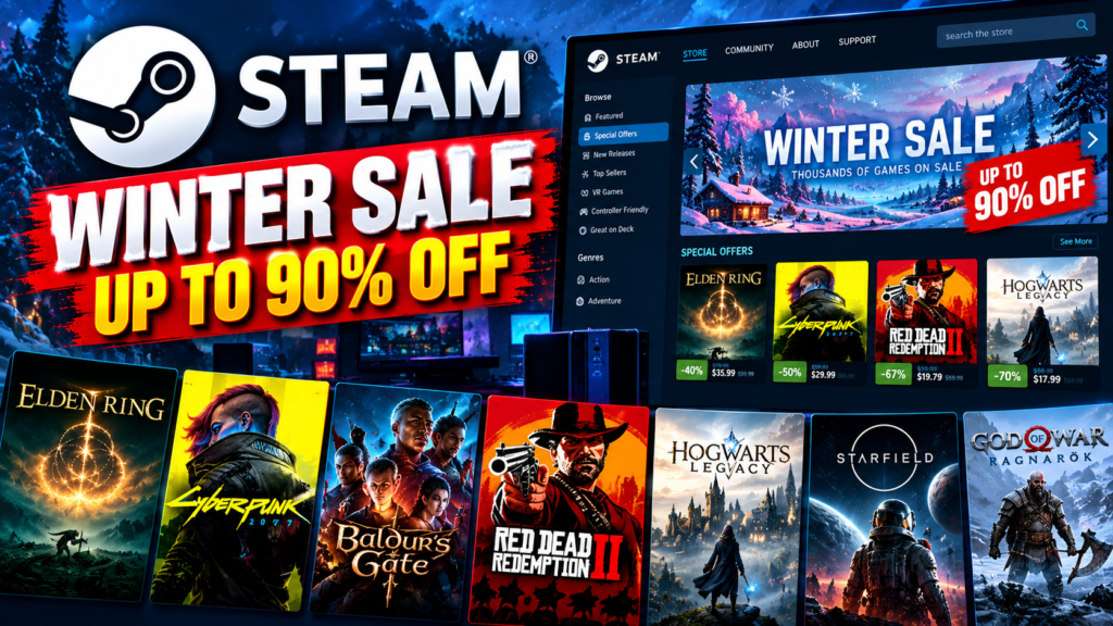 Steam seasonal sale with discounted PC games and official game deals