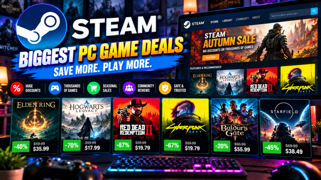 Steam seasonal sales featuring the biggest PC game discounts